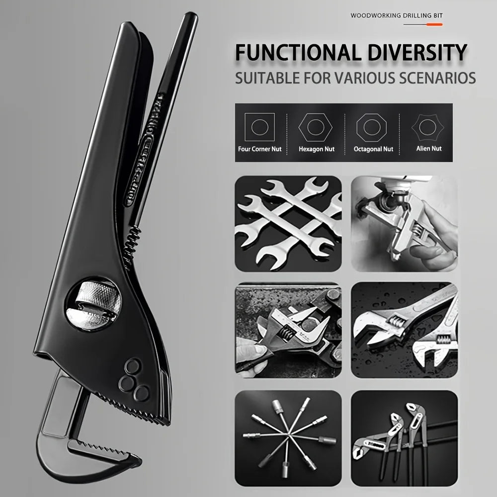 3 Piece Adjustable Plumbing Pliers Wrench Set 7 10 12 Inch Multi Functional Tool