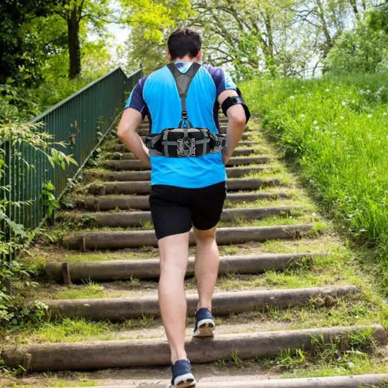 Outdoor Waist Bag with Water Bottle Holders Adjustable Strap for Hiking and Cycling