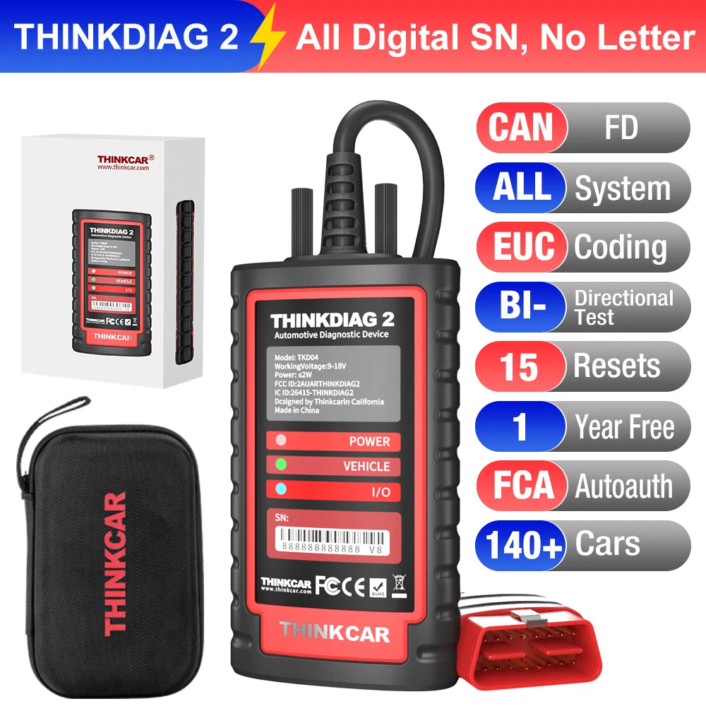 Thinkcar Thinkdiag 2 OBD2 Scanner All System Car Diagnostic Tool with ECU Coding