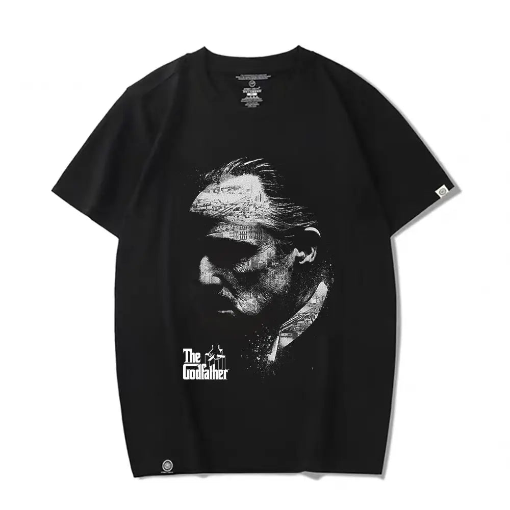 The Godfather Retro Men's Printed Cotton T-Shirt Breathable Summer Fashion Top