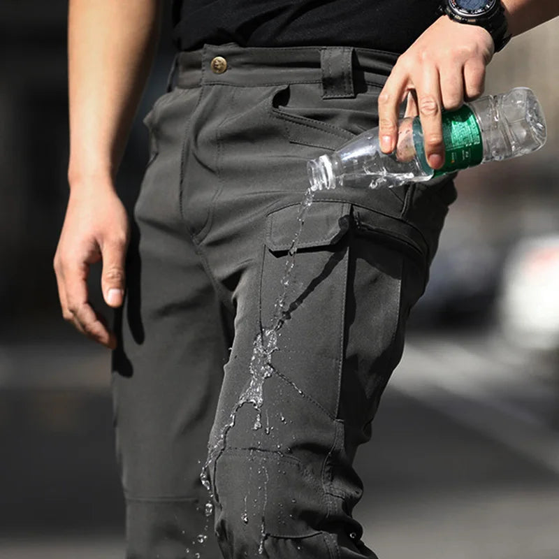 Men's Waterproof Cargo Pants with Multi Pockets Casual Jogger Trousers for All Seasons