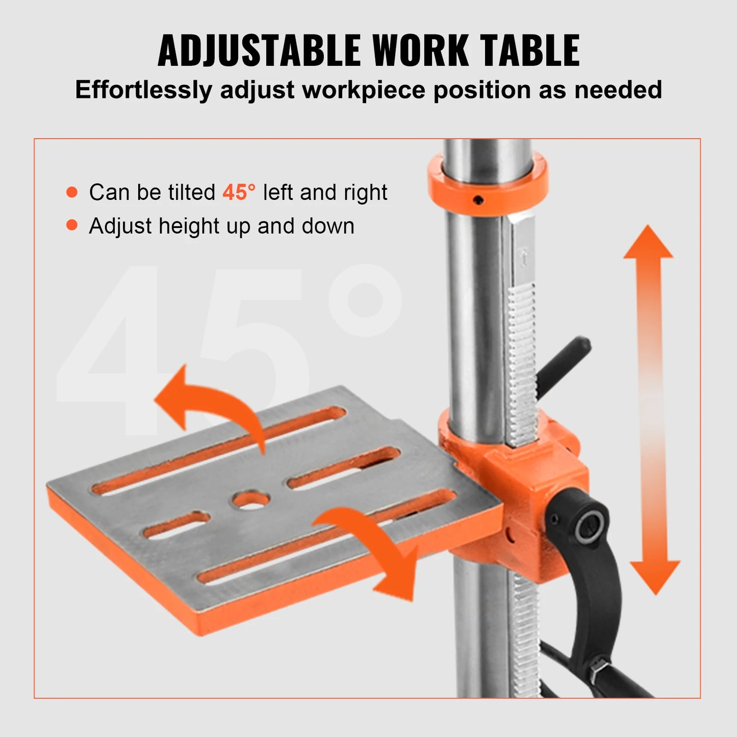 SucceBuy Tabletop Drill Press 3.2Amp 120V 5 Speed Settings 10'' Swing, Comes with Laser Pointer Illumination Light for Wood Work