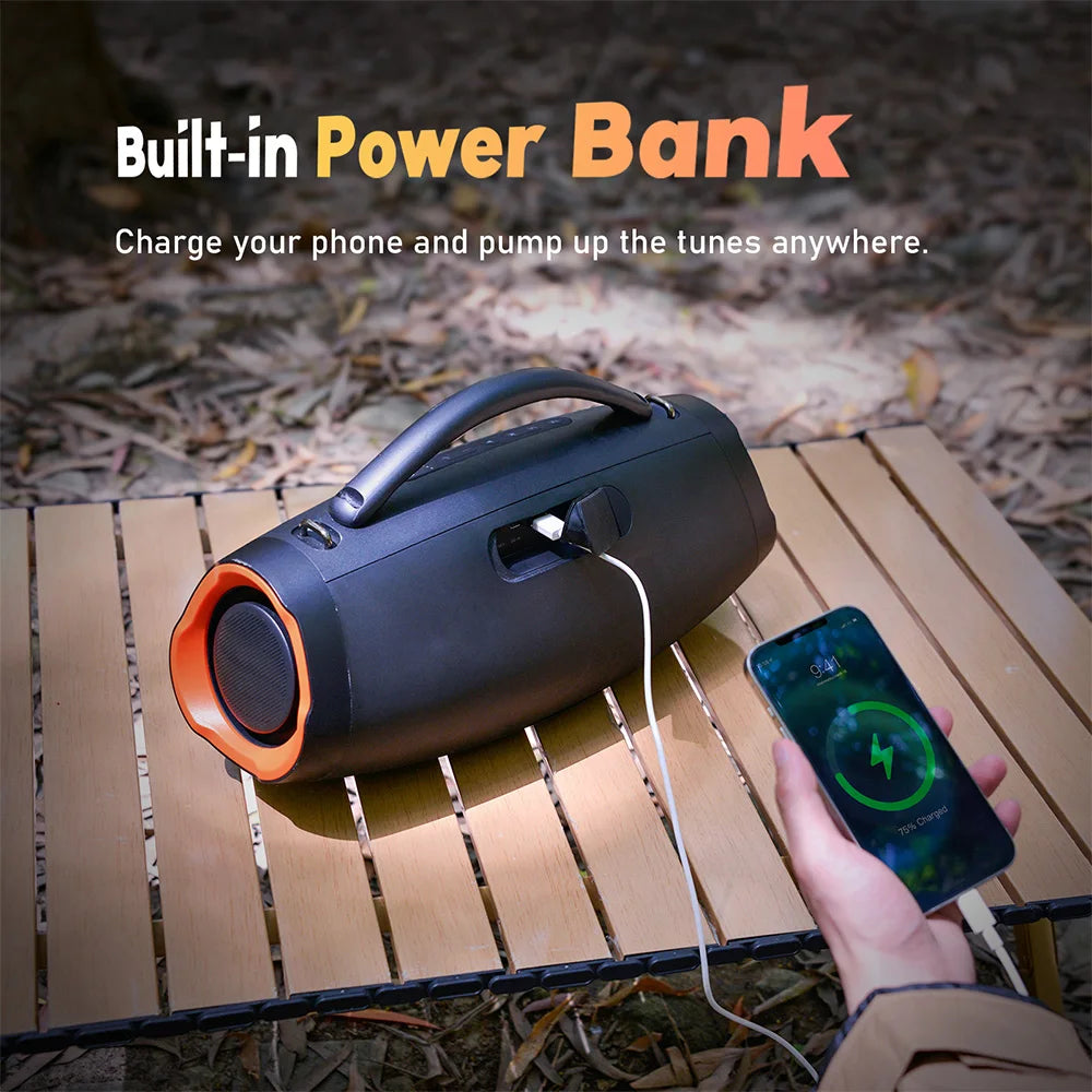 DOSS Portable Bluetooth Speaker 120W Powerful Sound IPX6 Waterproof Outdoor Subwoofer