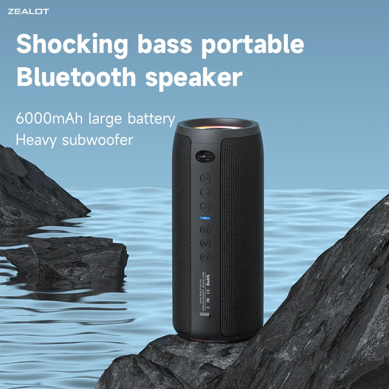 Zealot S51Pro Portable Bluetooth Speaker 40W 3D Stereo Bass Waterproof TWS Boom Box
