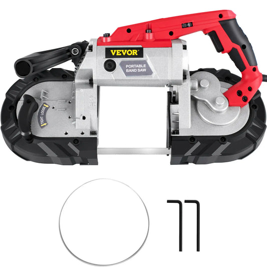 VEVOR Portable Band Saw 5 Inch Cutting Capacity Cordless 10 Amp Motor for Metal and Wood