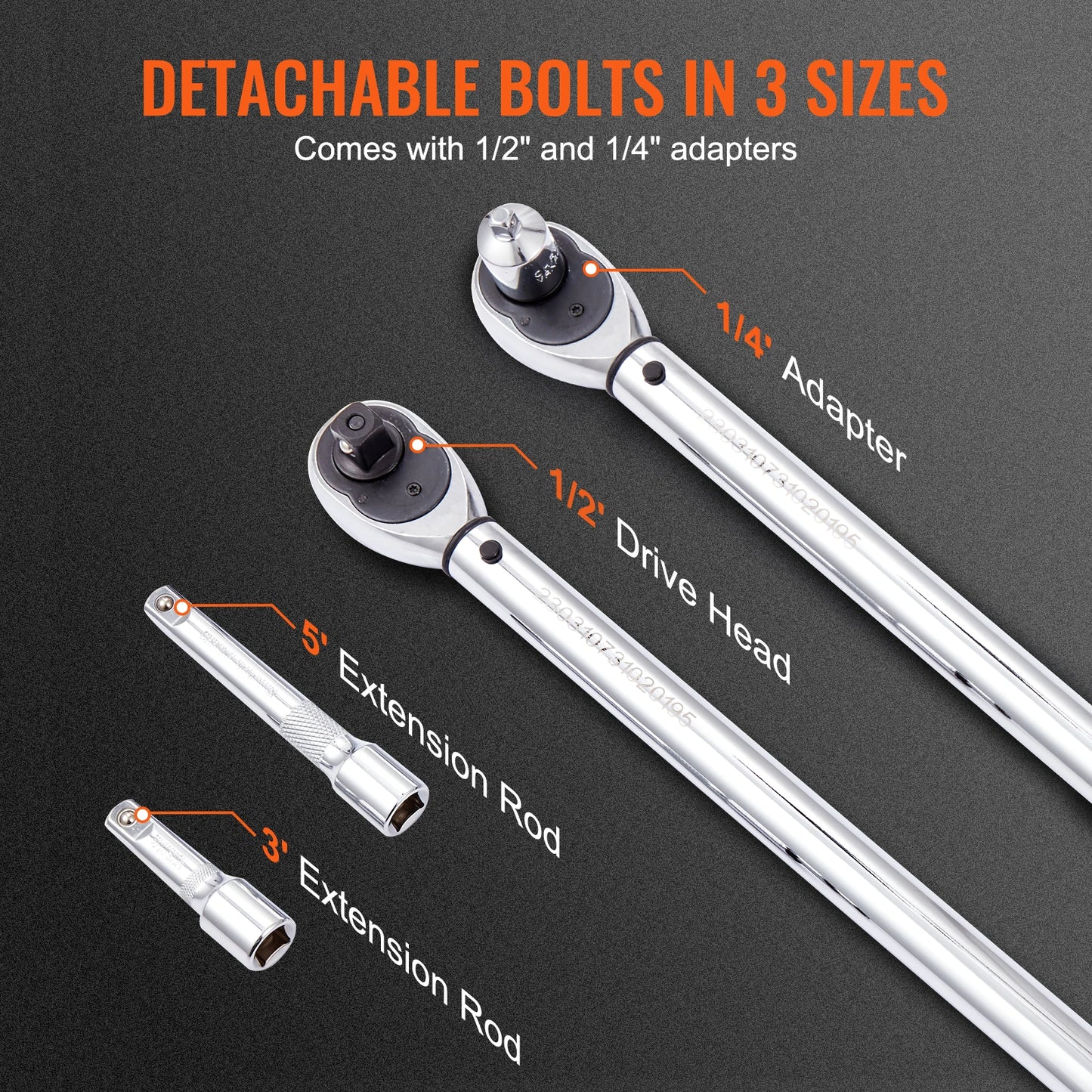 SucceBuy Precision Torque Wrench Set 1/2 1/4 3/8 Inch Chrome Vanadium Hand Tools