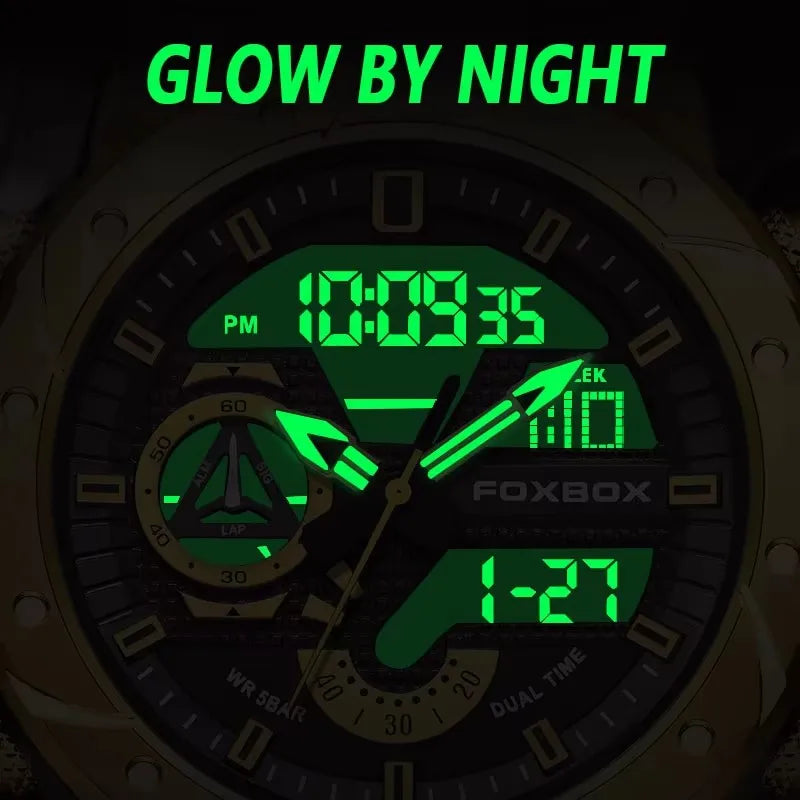 LIGE Men Digital Military Watch Waterproof Analog Digital Sports Quartz Wristwatch