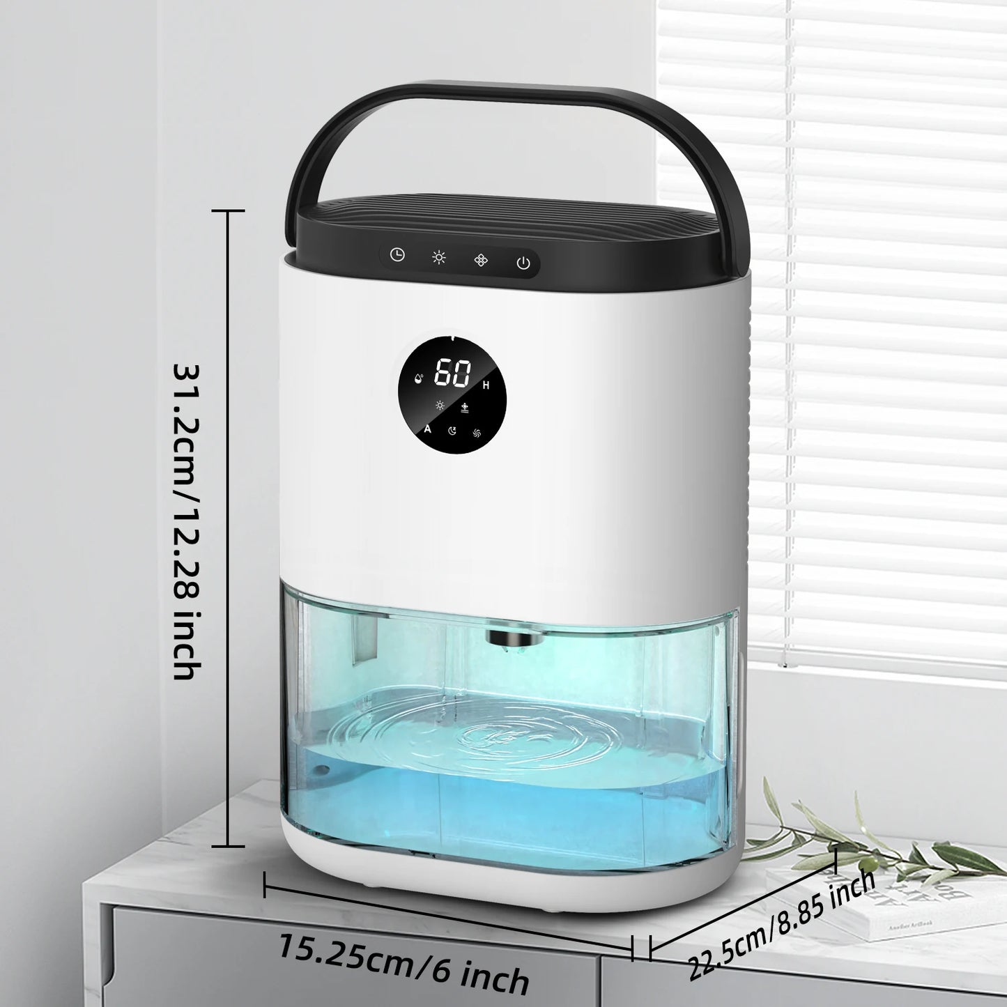 2300ML Dehumidifiers Auto Defrost for Bedroom Misture Absorb, , Ultra Quiet for Home Sleep Timing Large Room Bathroom Garage RV