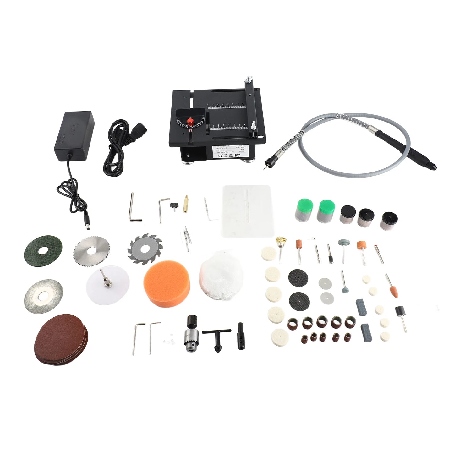 100W Mini Desktop Electric Table Saw with Adjustable Speed and Angle for Precision Cutting