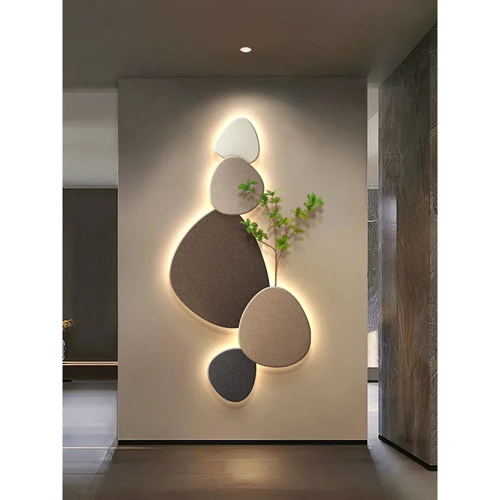 2024 New Restaurant Living Room Bedroom Foyer Decorative Painting Wall Lamp Green Plant Wall Painting Corridor Lamp