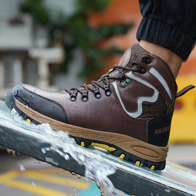 Men's Indestructible Steel Toe Safety Boots for Work Climbing Anti-Puncture Protection
