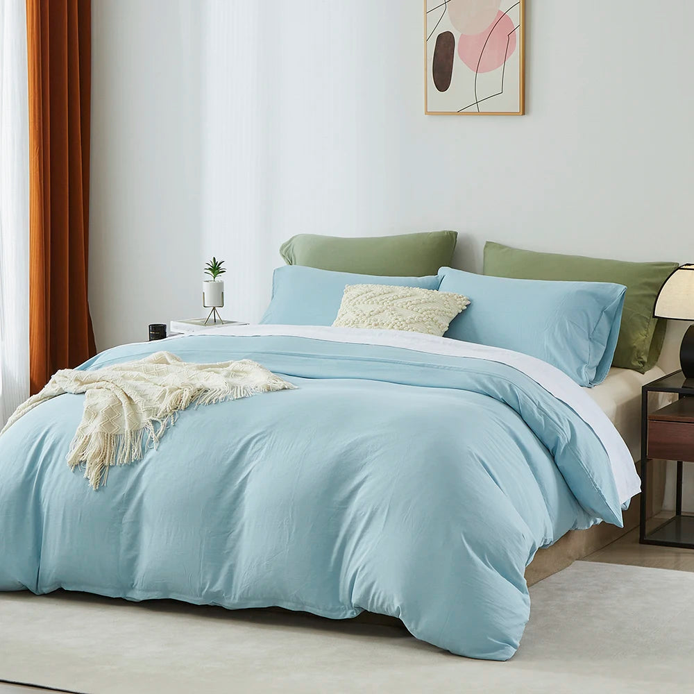 Boho Duvet Cover - Duvet Cover for All Seasons,  Solid Color Chic Home Bedding Duvet Cover, Twin, Full, Queen, King