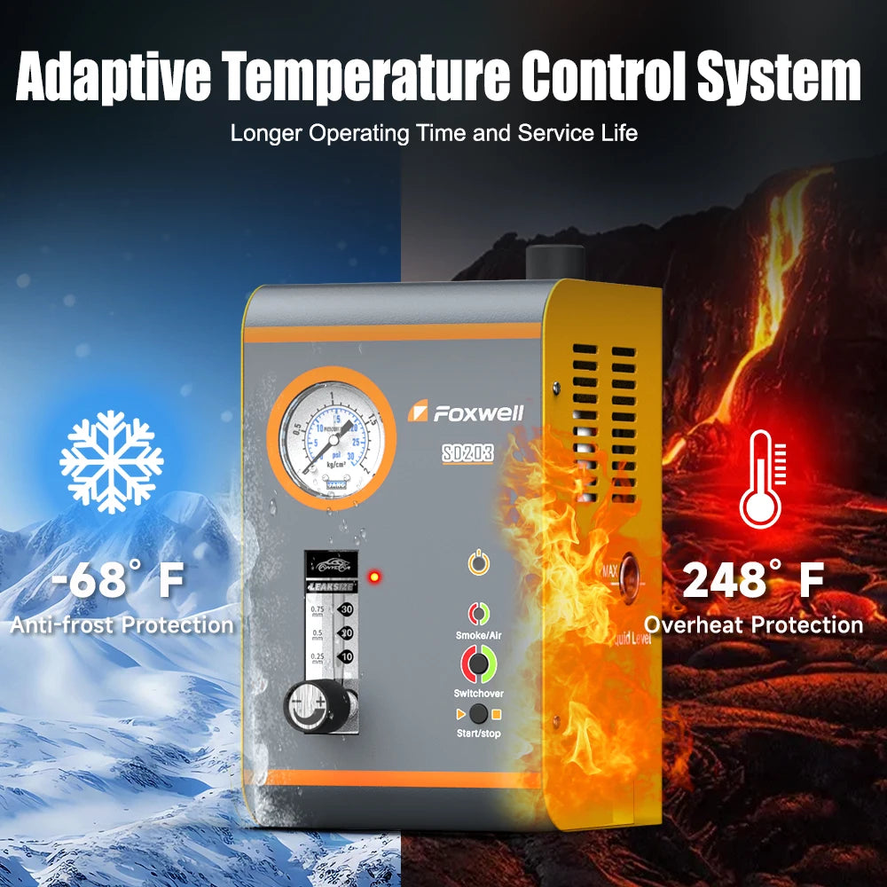 Foxwell SD203 Automotive Smoke Machine with Built-in Air Pump for EVAP Leak Detection