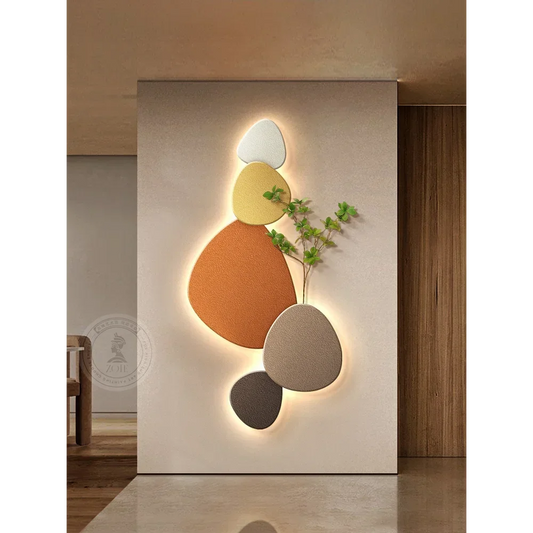 2024 New Restaurant Living Room Bedroom Foyer Decorative Painting Wall Lamp Green Plant Wall Painting Corridor Lamp
