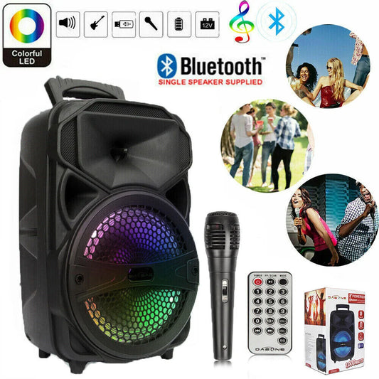 1000W Portable Wireless Bluetooth Speaker with LED Light and Karaoke Microphone