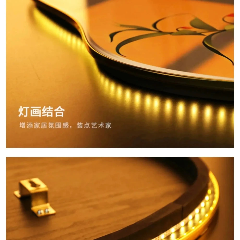 2024 New Restaurant Living Room Bedroom Foyer Decorative Painting Wall Lamp Green Plant Wall Painting Corridor Lamp