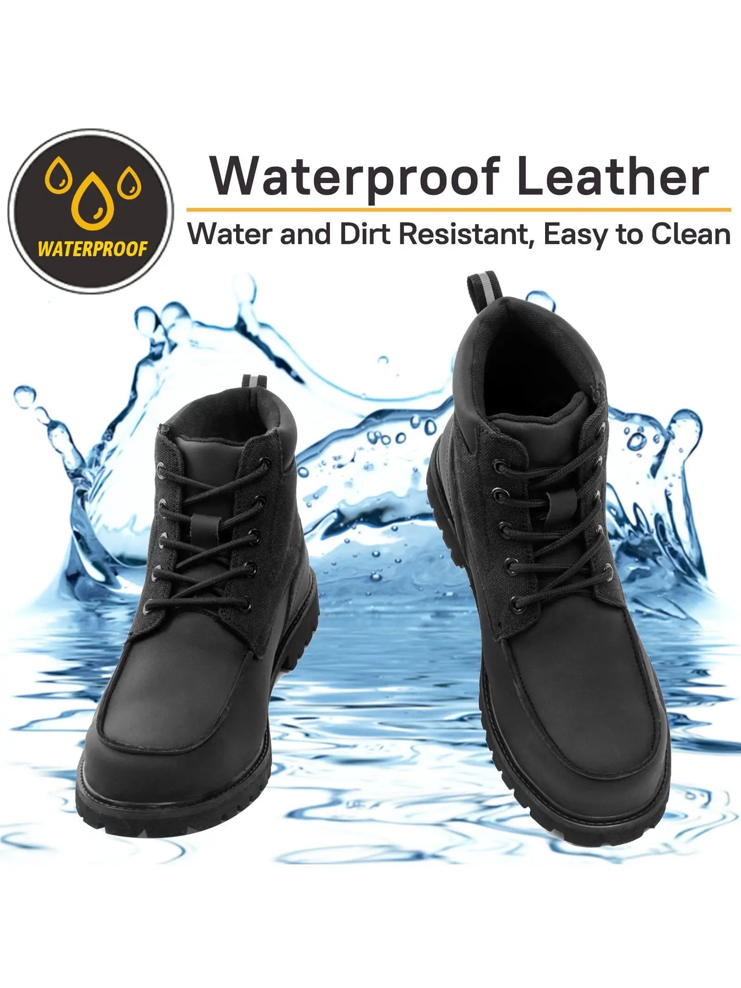 SUADEX Steel Toe Waterproof Work Boots for Men and Women Outdoor Safety Construction Shoes