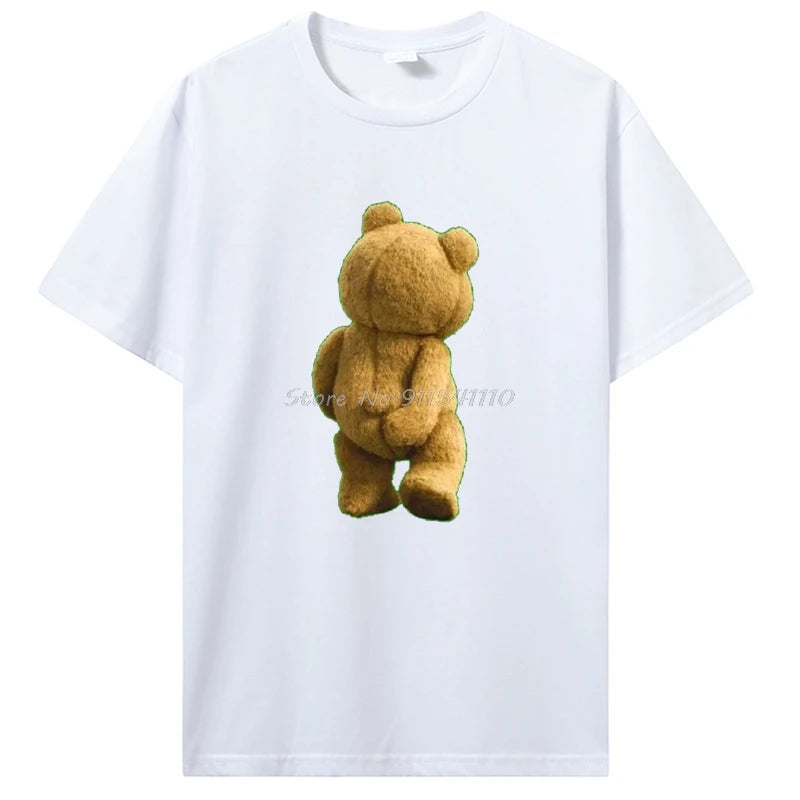 Ted Bear Casual Cotton T-Shirt Unisex Oversized Fitness Tee for Summer Streetwear
