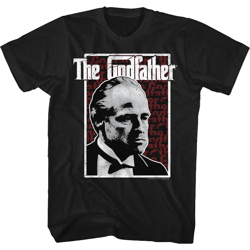 Fashion Summer Men's Short Sleeve Godfather Corleone Retro T-Shirt for Classic Film Fans