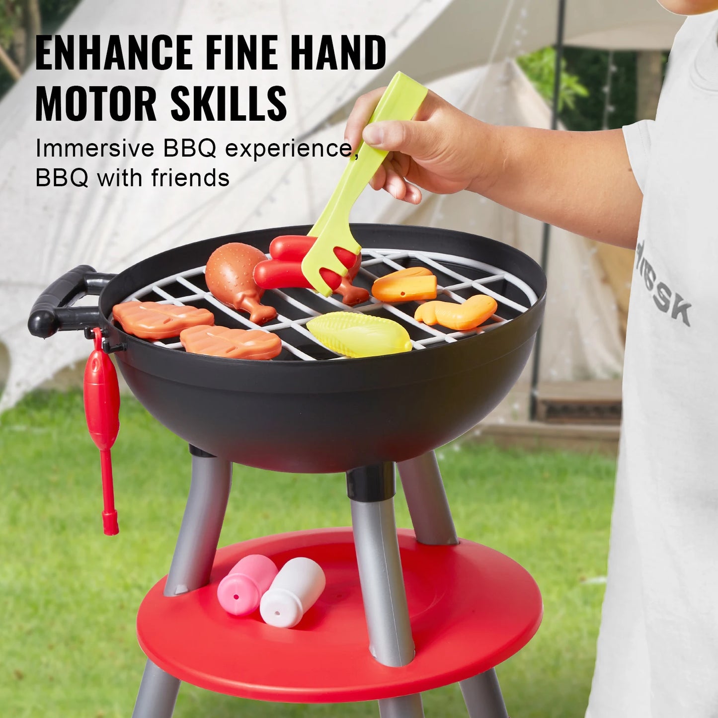 VEVOR 28PCS BBQ Grill Toy Set Montessori Cooking Playset for Kids Birthday Gifts