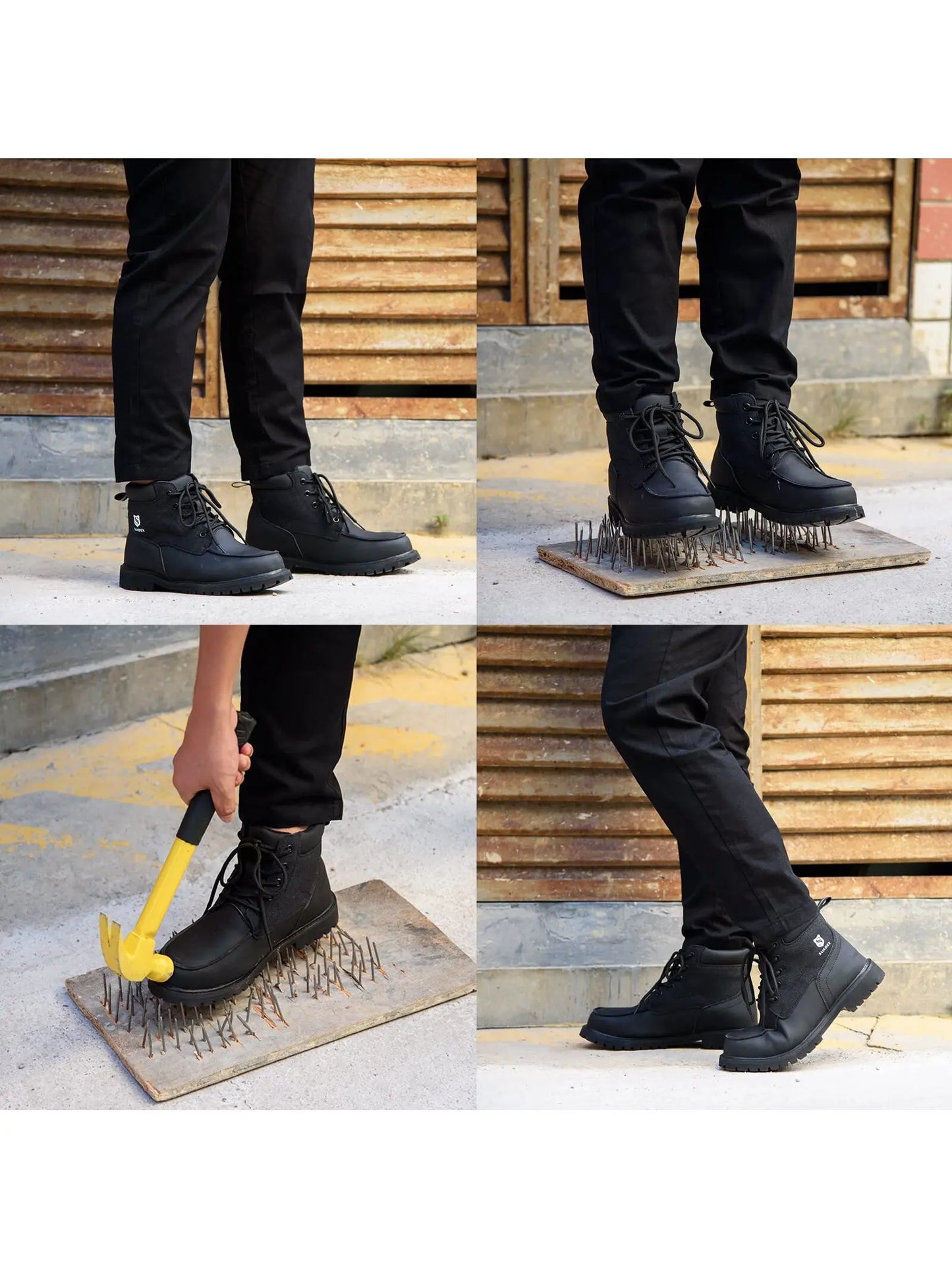 SUADEX Steel Toe Waterproof Work Boots for Men and Women Outdoor Safety Construction Shoes