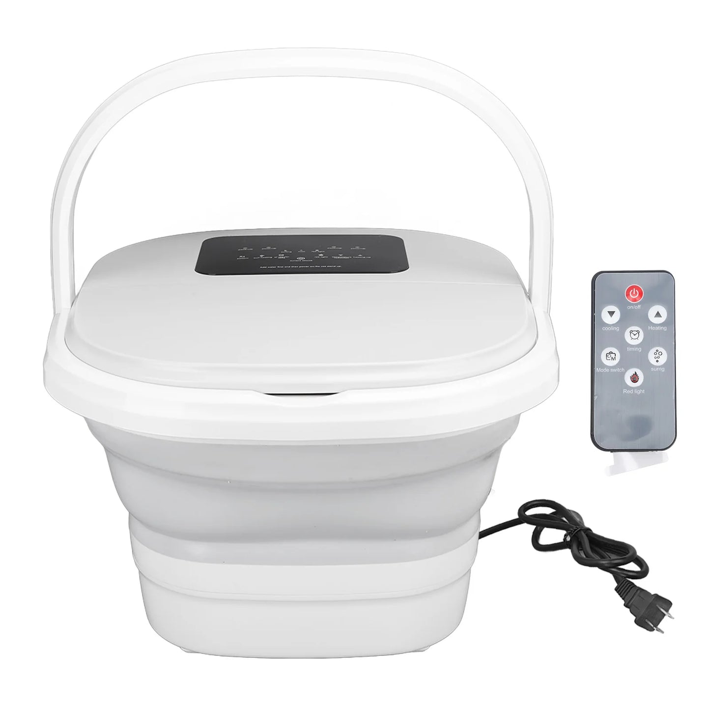 Smart Foldable Foot Soak Tub 420W 8L Heating Massager Spa with 8 Rollers