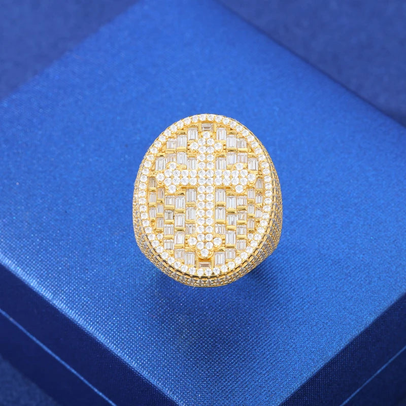 S925 Moissanite Jesus Head Ring for Men and Women Fashion Religious Amulet Jewelry