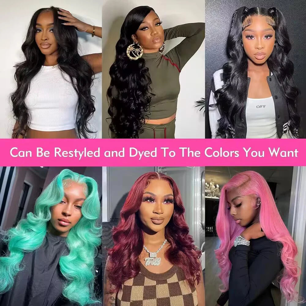 HD Transparent Body Wave Lace Front Wig 13x4 13x6 Pre Plucked Human Hair 200 Density