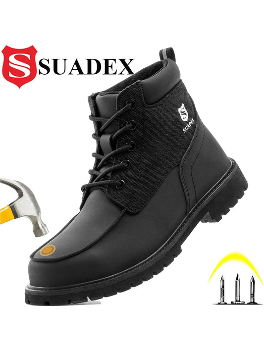 SUADEX Steel Toe Waterproof Work Boots for Men and Women Outdoor Safety Construction Shoes