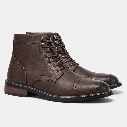 Brogue Chelsea Men Boots 2025 American Style Comfortable Leather Fashion Footwear