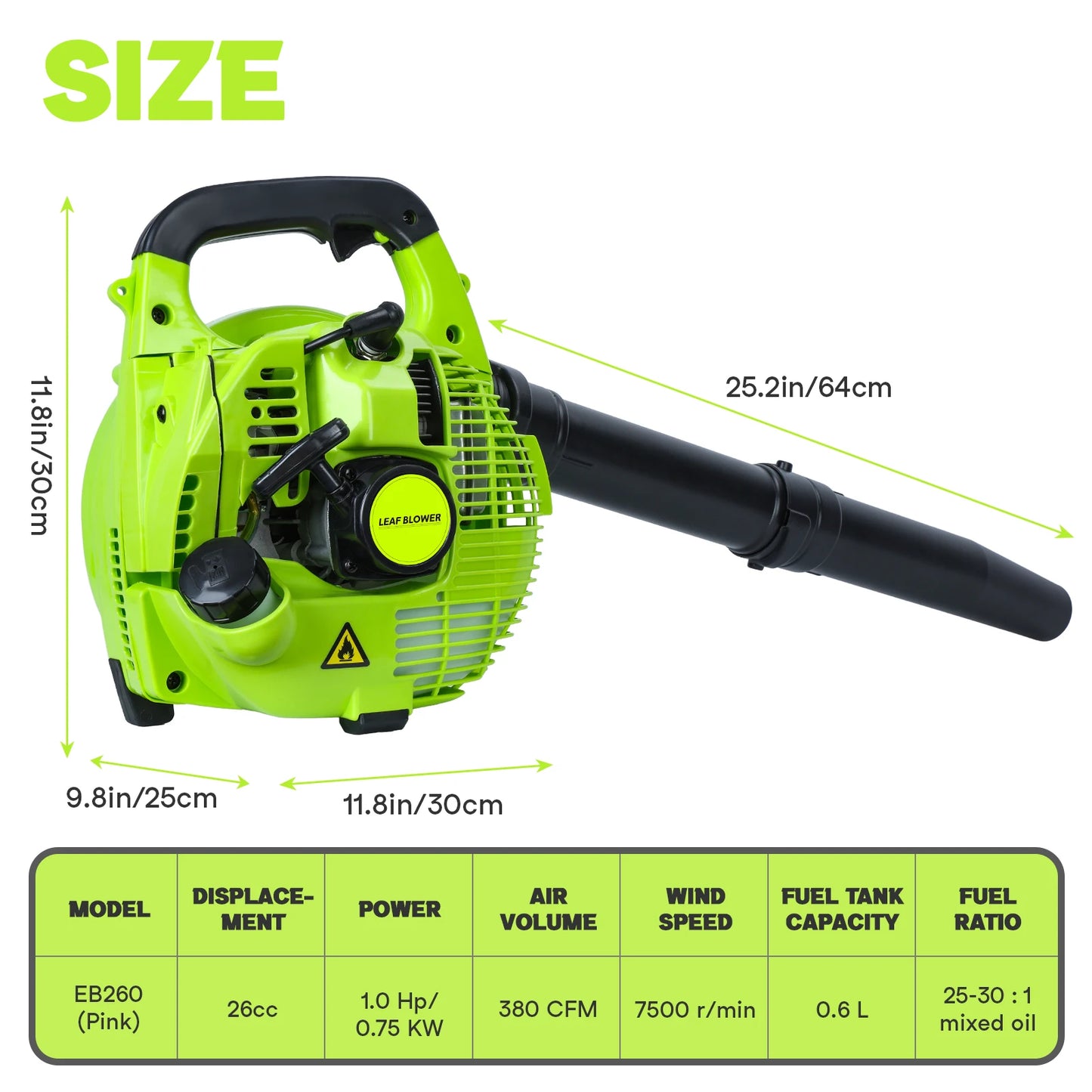 26cc Gas Powered Handheld Leaf Blower for Powerful Lawn Care and Efficient Clearing