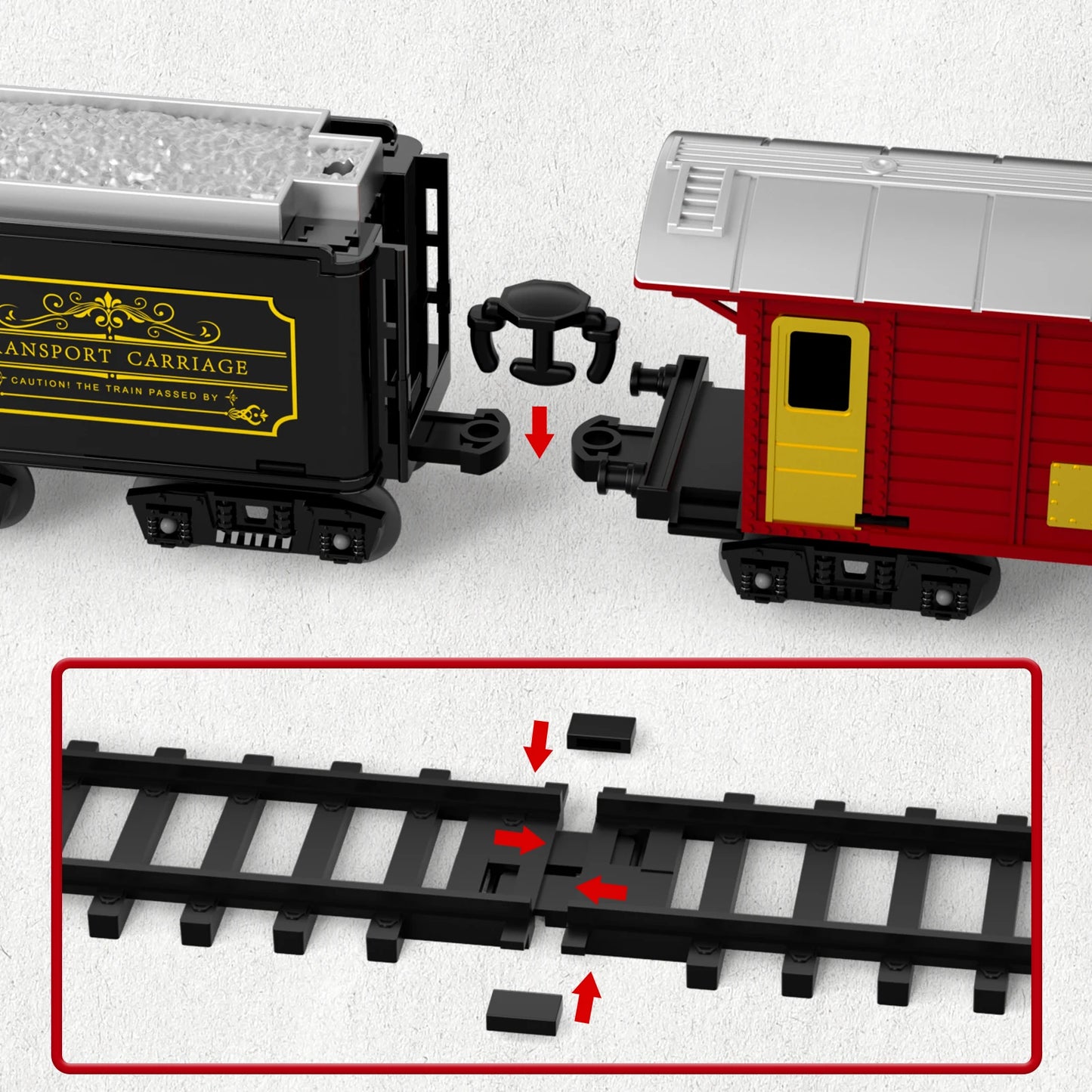 Electric Train Set for Kids Classic Christmas Toy Steam Locomotive with Lights and Sound