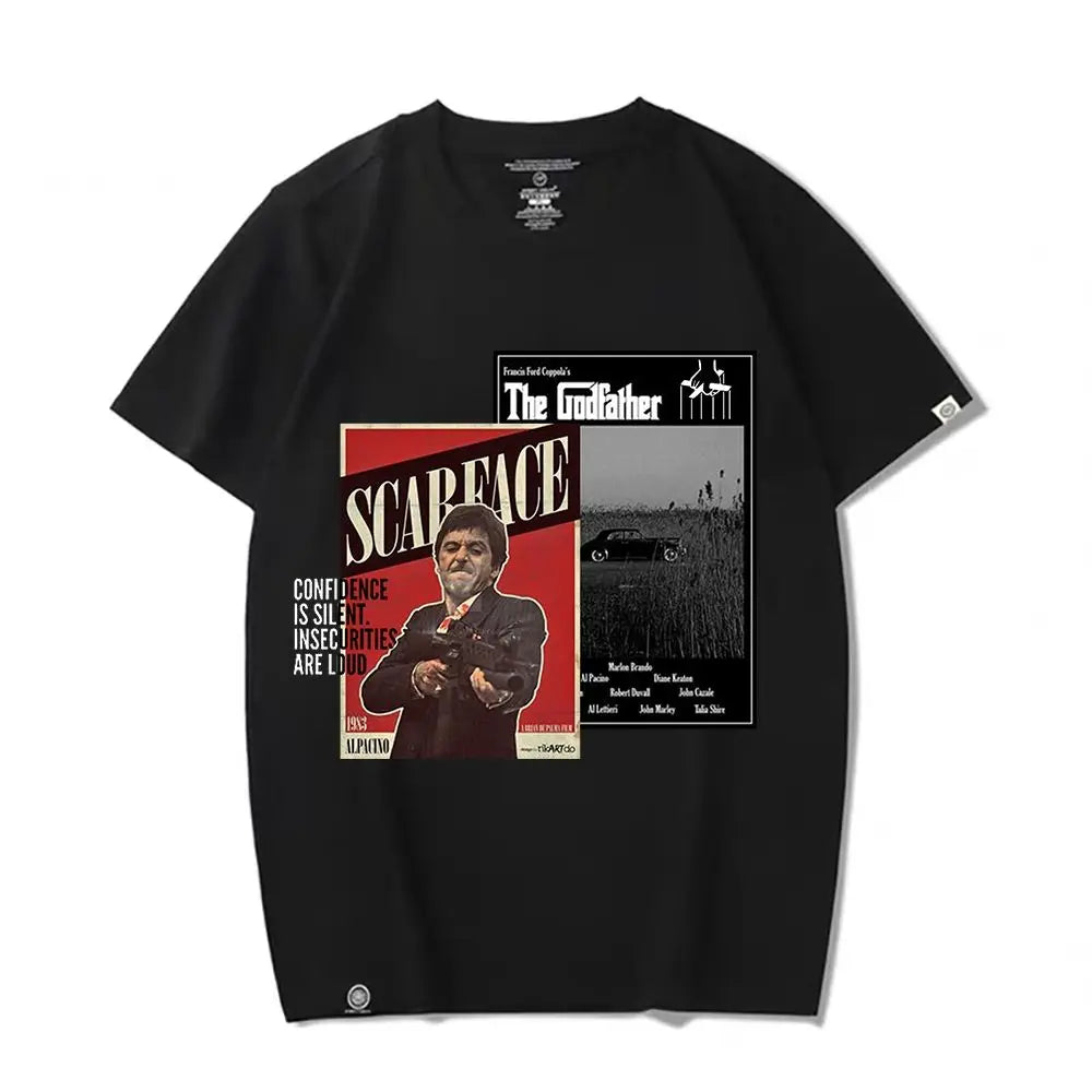 The Godfather Retro Men's Printed Cotton T-Shirt Breathable Summer Fashion Top