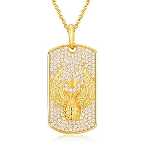 S925 Moissanite Streamline Tag Pendant Necklace for Unisex with Free 2MM Steel Chain