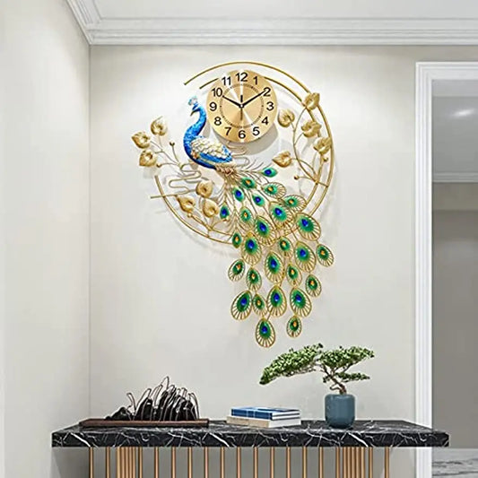 36.6 * 25.6in Modern Wall Clock Metal Creative Wall Watch Luxury Crystal Clock Silent Wall Clock