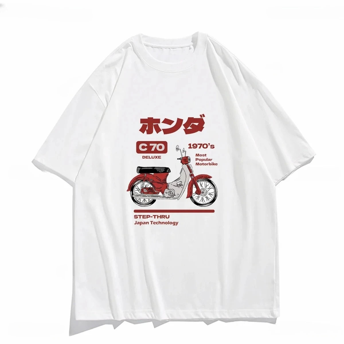 Vintage Japanese Motorcycle Graphic T-Shirt Women's Fashion Harajuku Y2K Summer Top