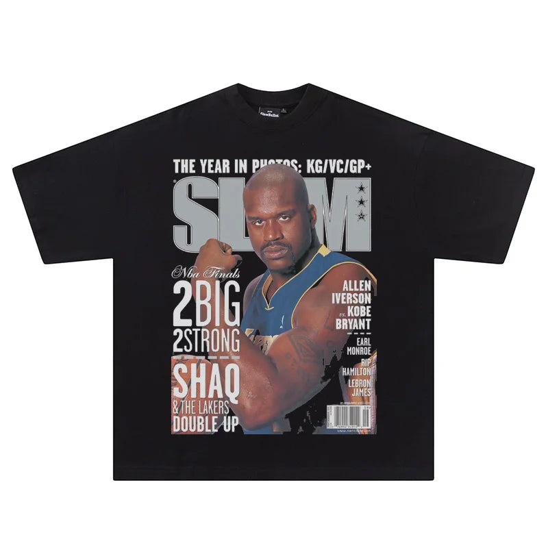 Hip Hop Streetwear Men T Shirts Basketball Star Print Cotton Oversized Casual Tees
