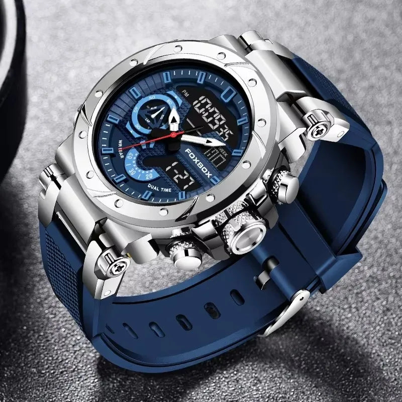 LIGE Men Digital Military Watch Waterproof Analog Digital Sports Quartz Wristwatch