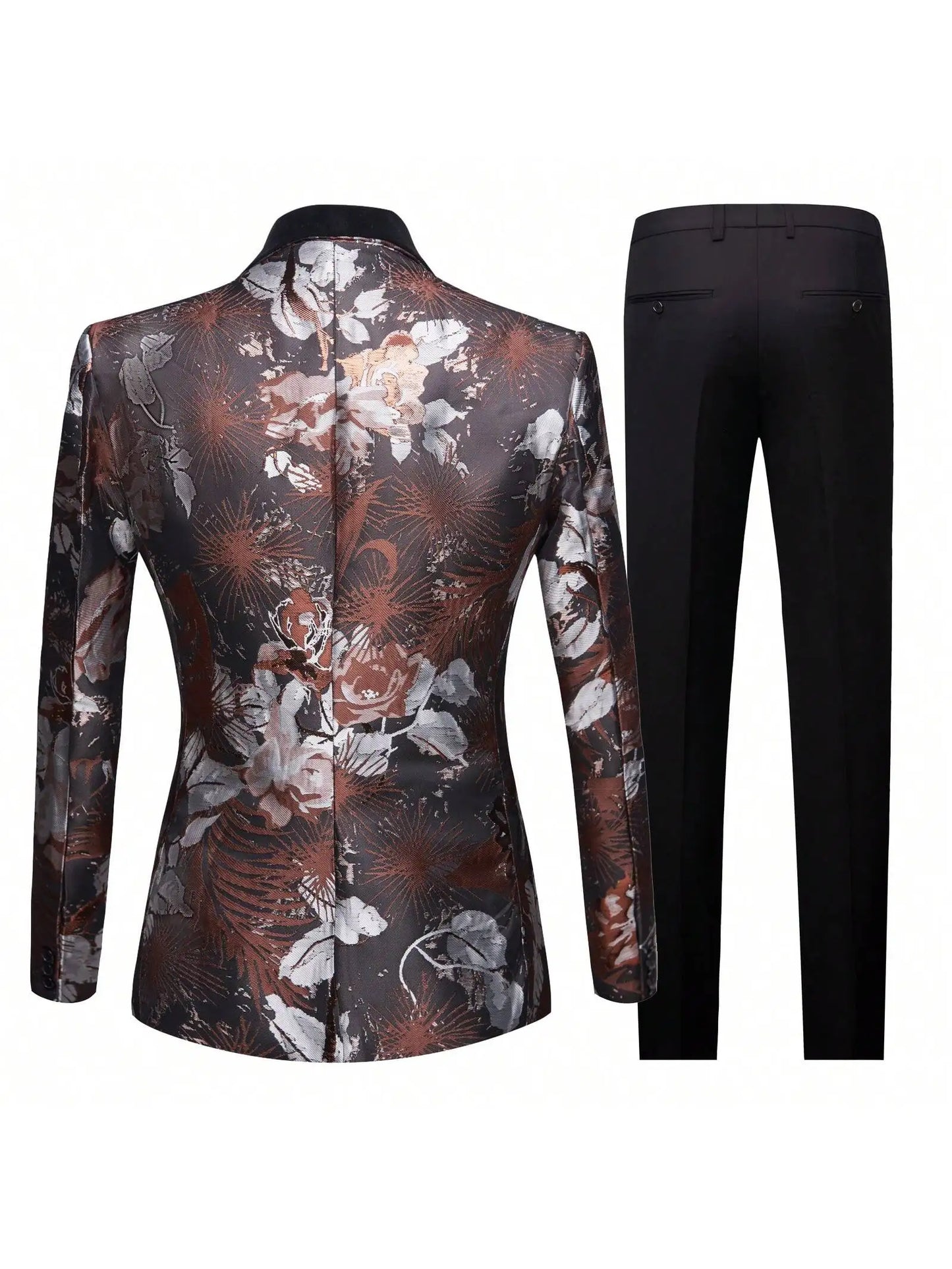 Men's Slim Fit 3 Piece One Button Tuxedo Suit Set for Wedding Prom and Dinner Parties
