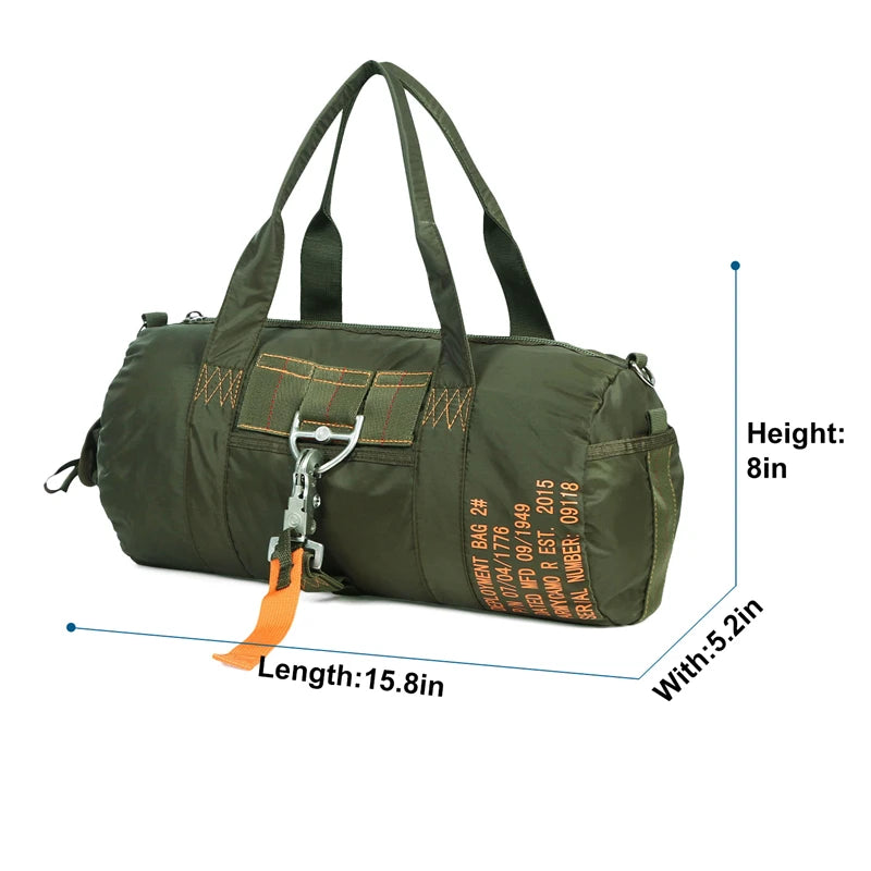 LQARMY Tactical Parachute Duffle Bag 1000D Nylon Outdoor Travel and Camping Crossbody Bag