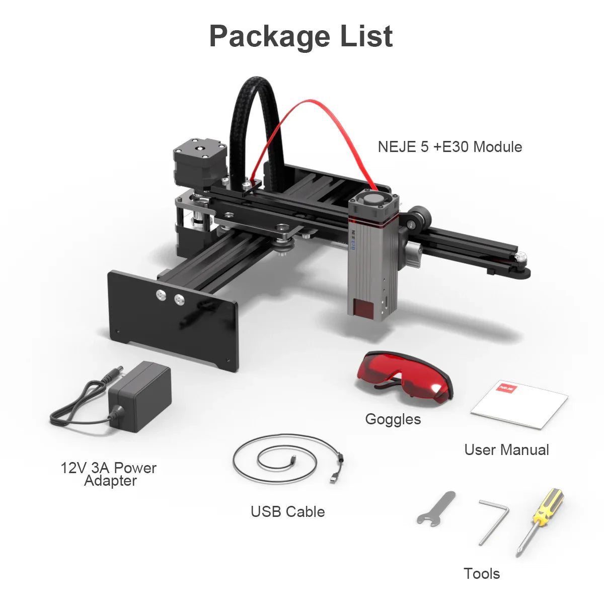 NEJE 5 40W-80W Lightburn Cutting Printing Machine Portable Wood Engraver Cutter APP Control Bluetooth