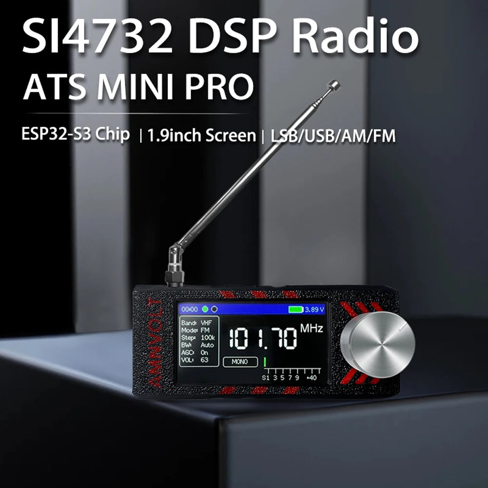 Upgraded AMNVOLT ATS Mini Pro Pocket Radio Full Band DSP Receiver with Newest Firmware