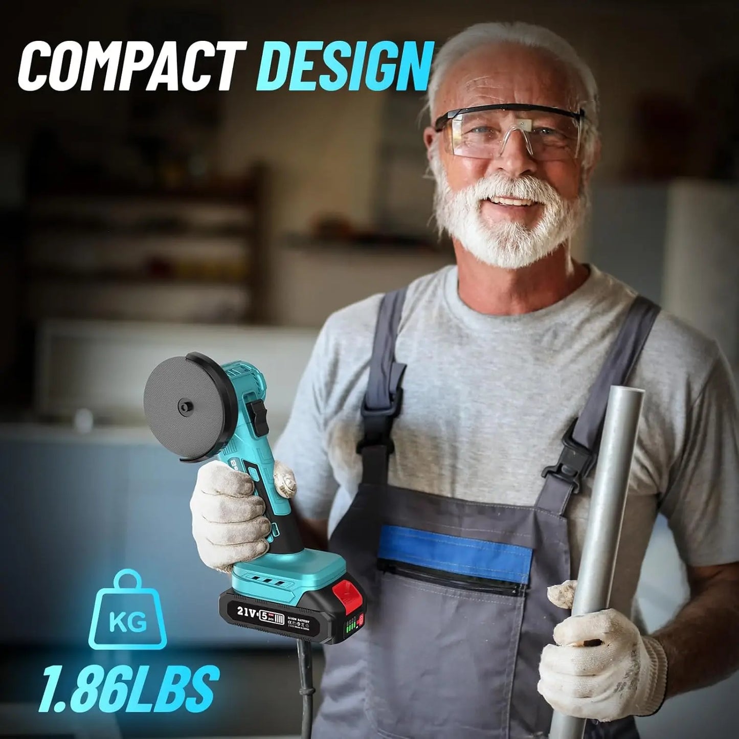 Seesii Cordless Mini Angle Grinder Kit 19000rpm Brushless Tool for Metal and Wood
