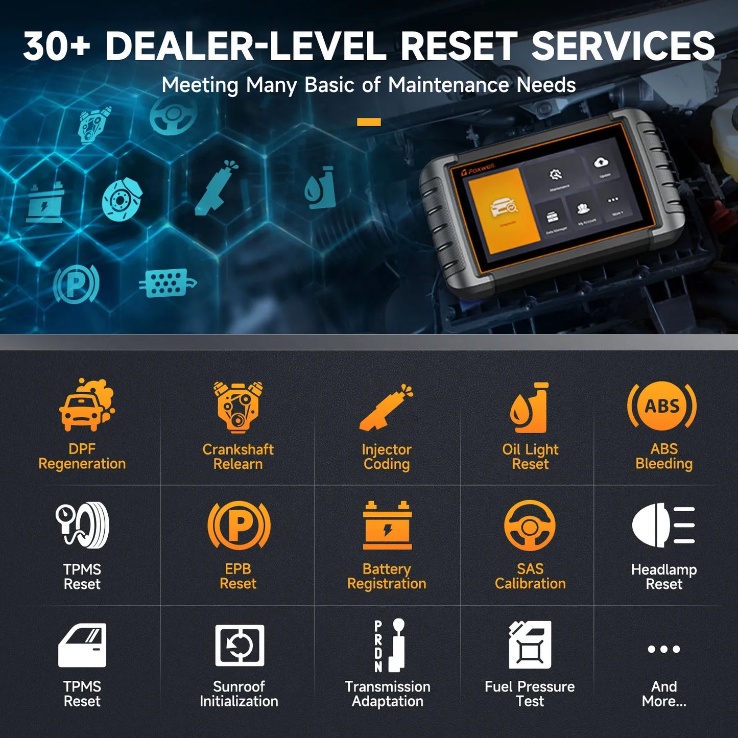 Foxwell NT809BT OBD2 Bluetooth Car Diagnostic Tool All Systems Bi-Directional Scanner