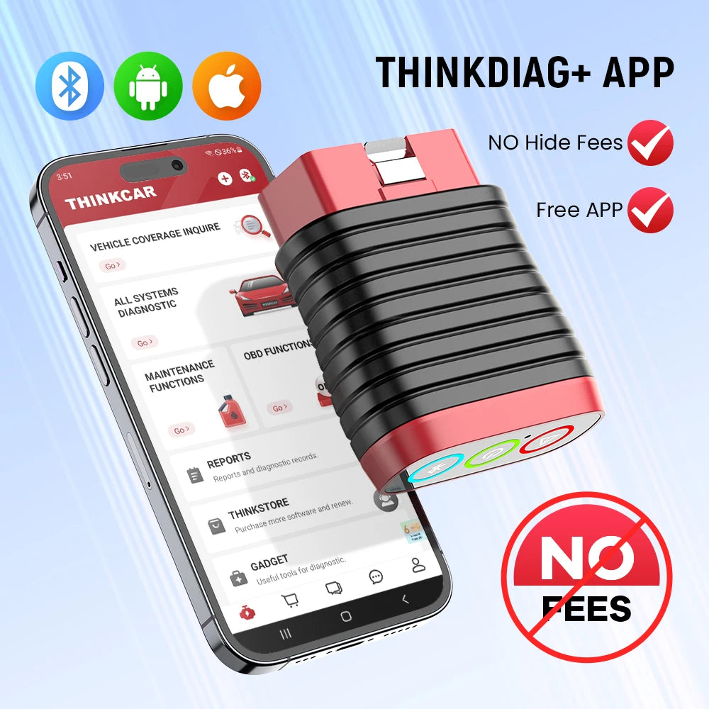 Lifetime Free Update THINKCAR BD6 OBD2 Scanner Bluetooth All System Diagnostic Tool