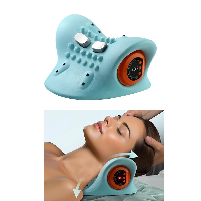 Electric Neck Massager Pillow with Finger Pressure Relief for Back and Shoulder Relaxation