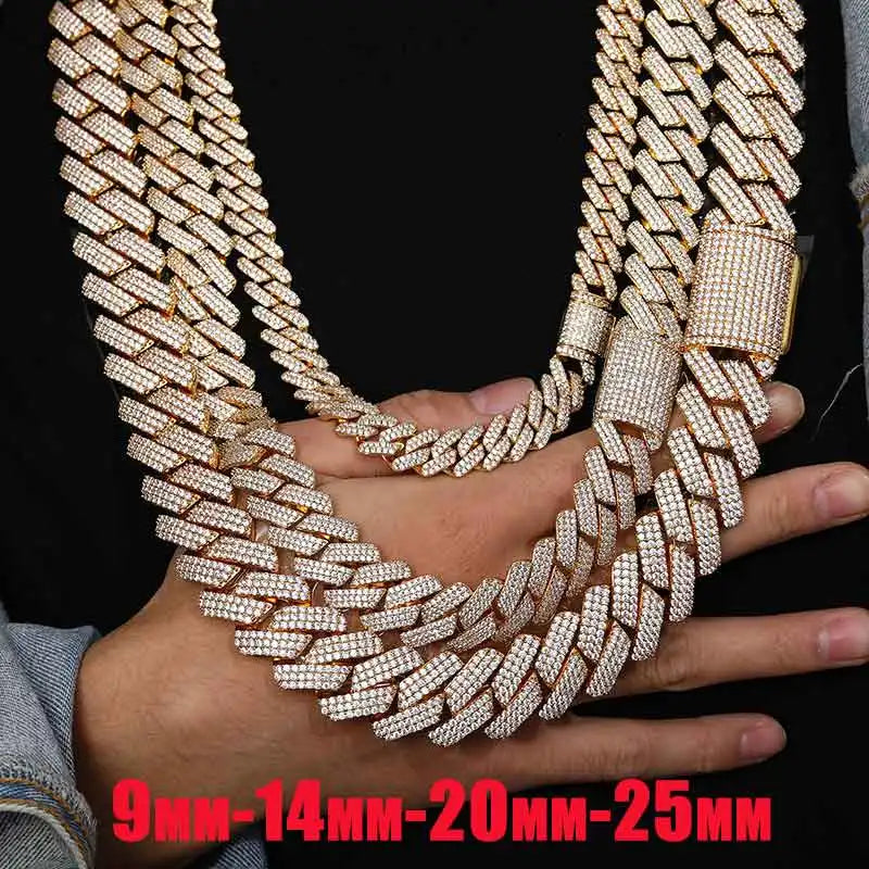 High Quality Hiphop Rock Miami Curb Link Necklace for Men 9mm to 25mm Stylish Jewelry
