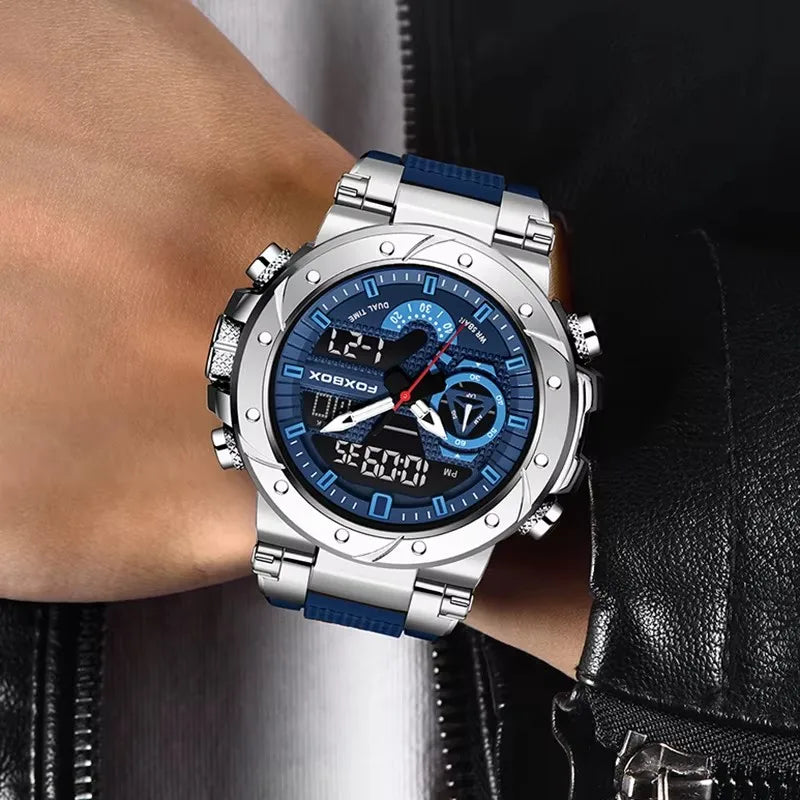LIGE Men Digital Military Watch Waterproof Analog Digital Sports Quartz Wristwatch