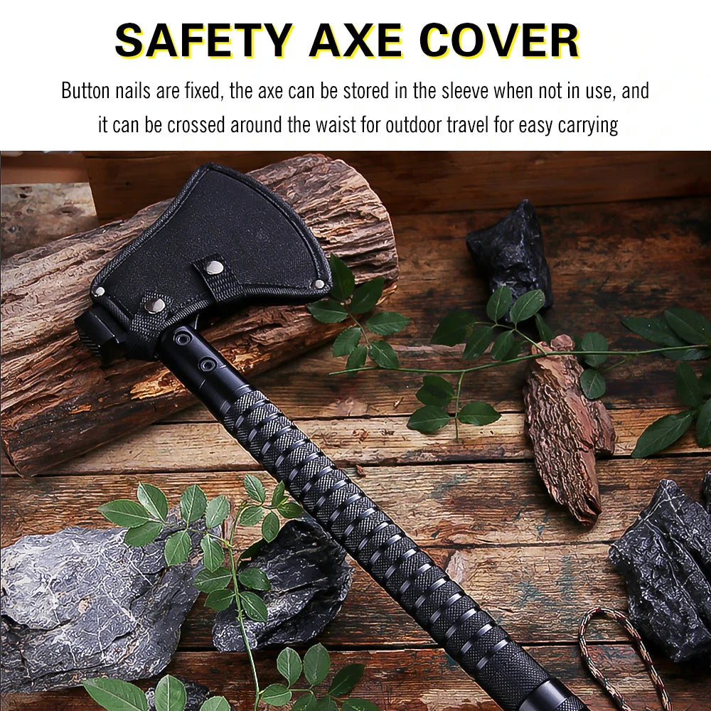 Foldable Tactical Survival Axe Multi-Function Outdoor Camping Tool with Sheath