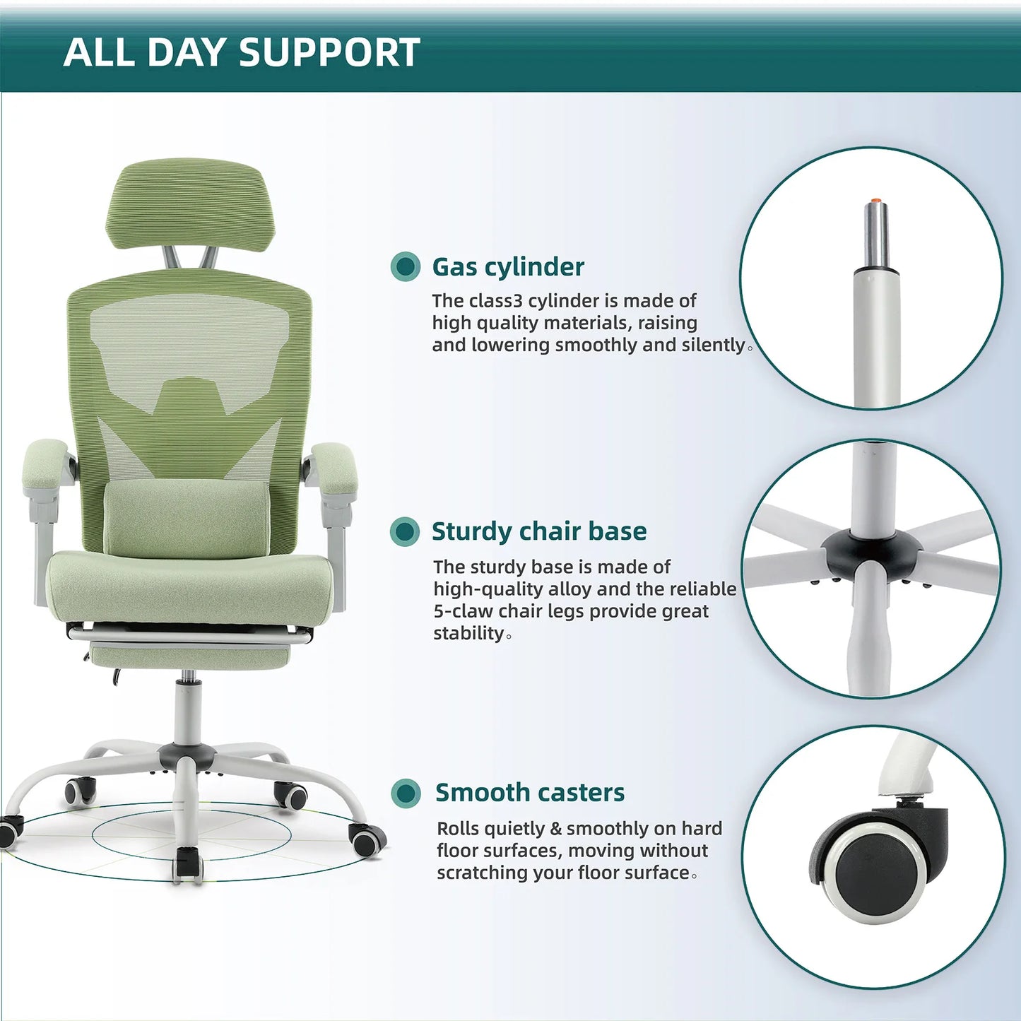 JHK Ergonomic High Back Mesh Gaming Chair with Lumbar Support and Rocking Function